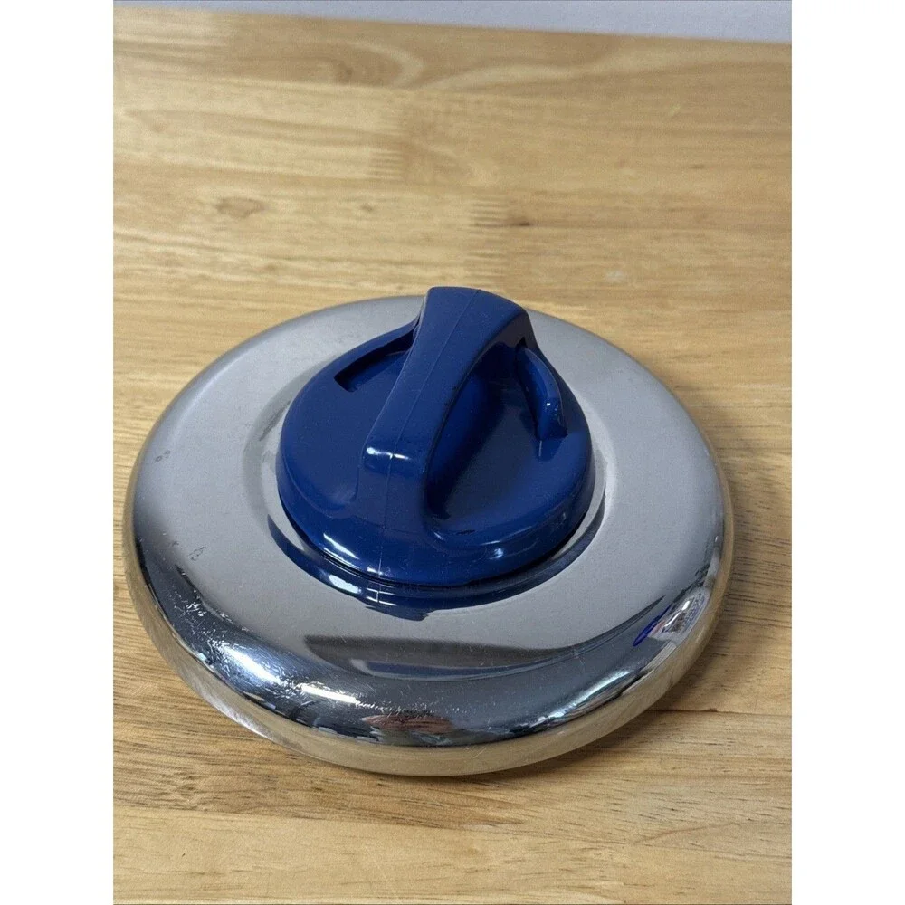 T-Fal Pot Pan Vented Lid Only 6” Outer Edge, 5.5” Inner Lip, Blue Handle Vtg